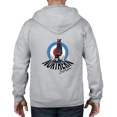 Northern Soul Dancer Mod Target Full Zip Hoodie M / Heather Grey