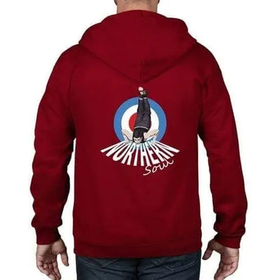 Northern Soul Dancer Mod Target Full Zip Hoodie M / Red