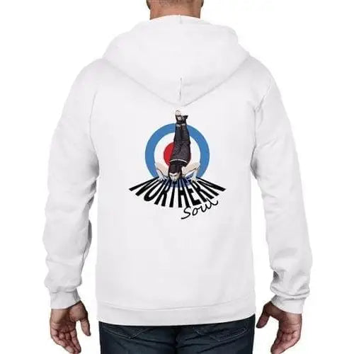 Northern Soul Dancer Mod Target Full Zip Hoodie M / White