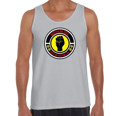 Northern Soul Keep On Keeping On Men's Vest Tank Top L / Light Grey