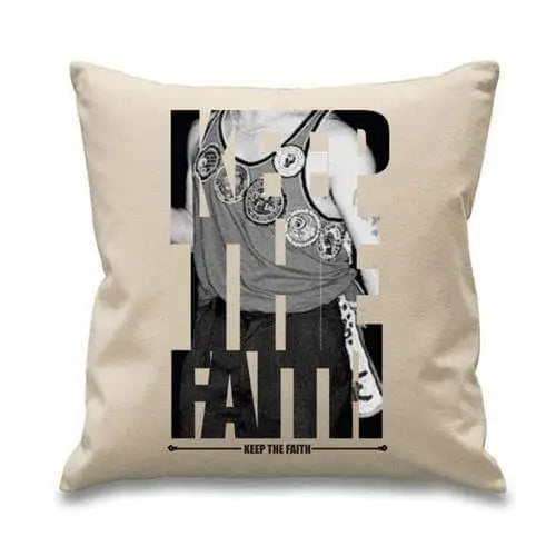 Northern Soul Keep The Faith Badges Cushion Cream