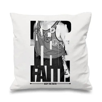 Northern Soul Keep The Faith Badges Cushion White