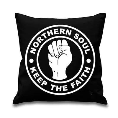 Northern Soul Keep The Faith Cushion Black