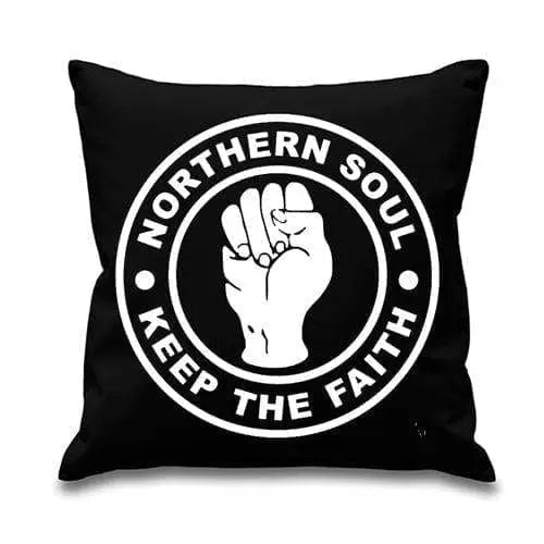 Northern Soul Keep The Faith Cushion Black