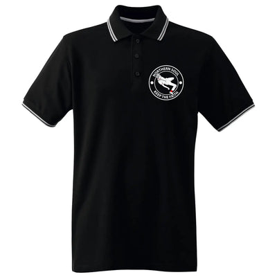 Northern Soul Keep The Faith Dancer Logo Men's Contrast Tipped Polo Shirt XL / Black