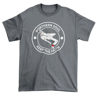 Northern Soul Keep The Faith Dancer Logo Men's T-Shirt L / Charcoal