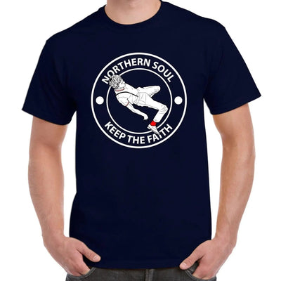 Northern Soul Keep The Faith Dancer Logo Men's T-Shirt L / Navy Blue