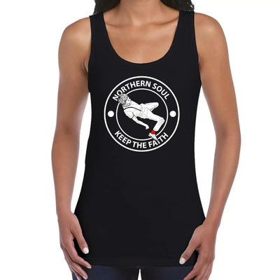 Northern Soul Keep The Faith Dancer Logo Women's Vest Tank Top XXL / Black