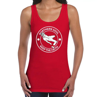 Northern Soul Keep The Faith Dancer Logo Women's Vest Tank Top XXL / Red