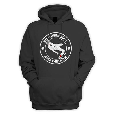 Northern Soul Keep The Faith Dancer Men's Pouch Pocket Hoodie Sweatshirt L / Black