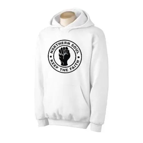 Northern Soul Keep The Faith Hoodie XXL / White