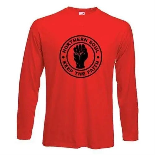 Northern Soul Keep The Faith Long Sleeve T-Shirt L / Red