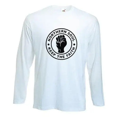 Northern Soul Keep The Faith Long Sleeve T-Shirt L / White