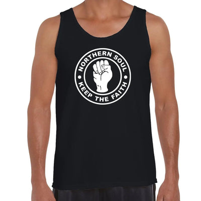 Northern Soul Keep The Faith Men's Tank Vest Top L / Black