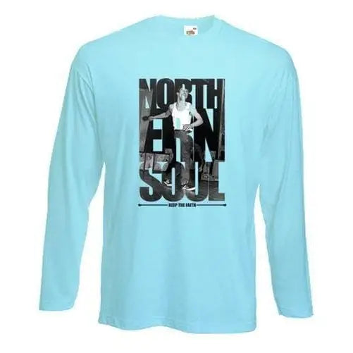 Northern Soul Keep The Faith Photos Long Sleeve T-Shirt M / Light Blue