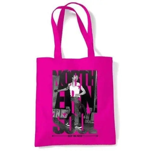 Northern Soul Keep The Faith Photos Shoulder Bag Dark Pink