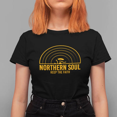 Northern Soul Keep The Faith Record Orange Logo Women’s