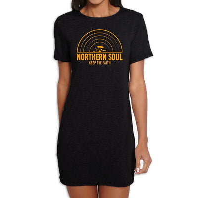 Northern Soul Keep The Faith Record Orange Logo Women's T-Shirt Dress