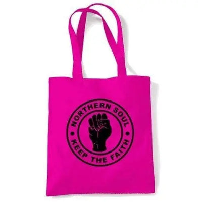 Northern Soul Keep The Faith Shoulder Bag Dark Pink