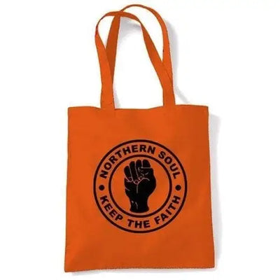 Northern Soul Keep The Faith Shoulder Bag Orange