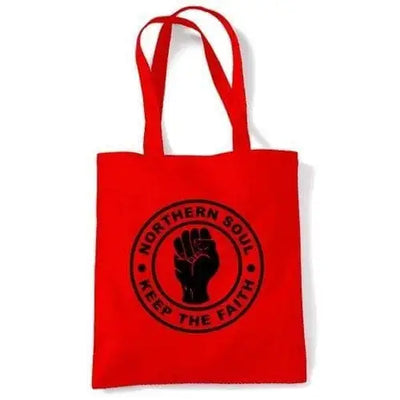 Northern Soul Keep The Faith Shoulder Bag Red