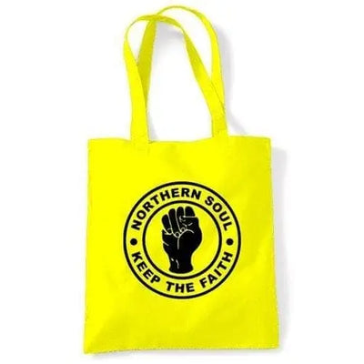Northern Soul Keep The Faith Shoulder Bag Yellow