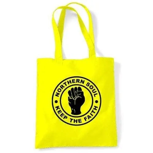 Northern Soul Keep The Faith Shoulder Bag Yellow
