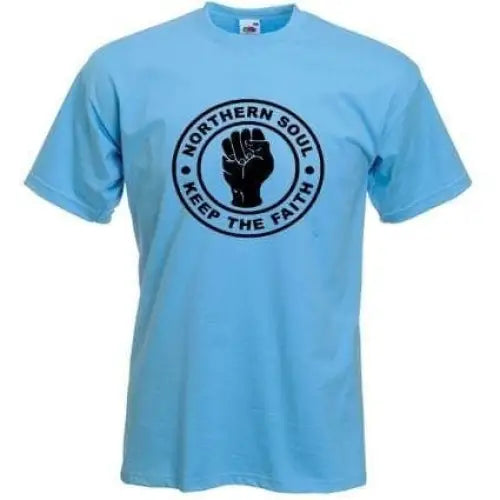 Northern Soul Keep The Faith T-Shirt M / Light Blue