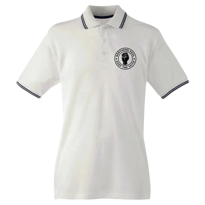 Northern Soul Keep The Faith Tipped Polo T Shirt Tribal T Shirts