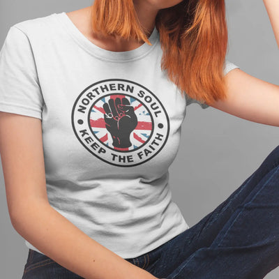 Northern Soul Keep The Faith Union Jack Women’s T-Shirt -