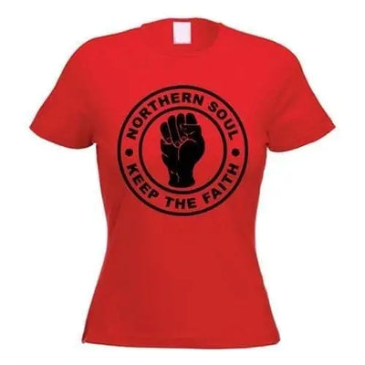 Northern Soul Keep The Faith Women's T-Shirt L / Red
