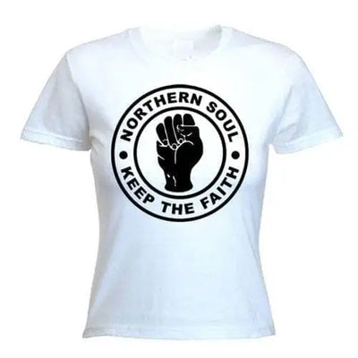 Northern Soul Keep The Faith Women's T-Shirt L / White