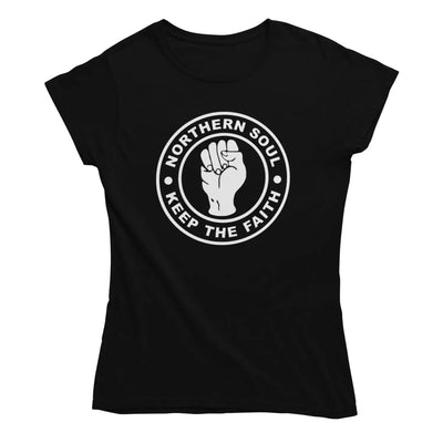 Northern Soul Keep The Faith Women’s T-Shirt - XL / Black -