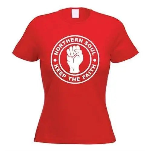 Northern Soul Keep The Faith White Print Women&