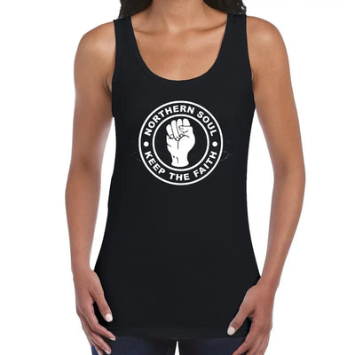 Northern Soul Keep The Faith Women's Tank Vest Top S / Black