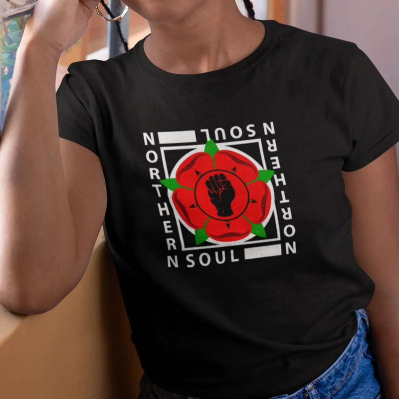 Northern Soul Lancashire Red Rose Logo Women’s T-Shirt -