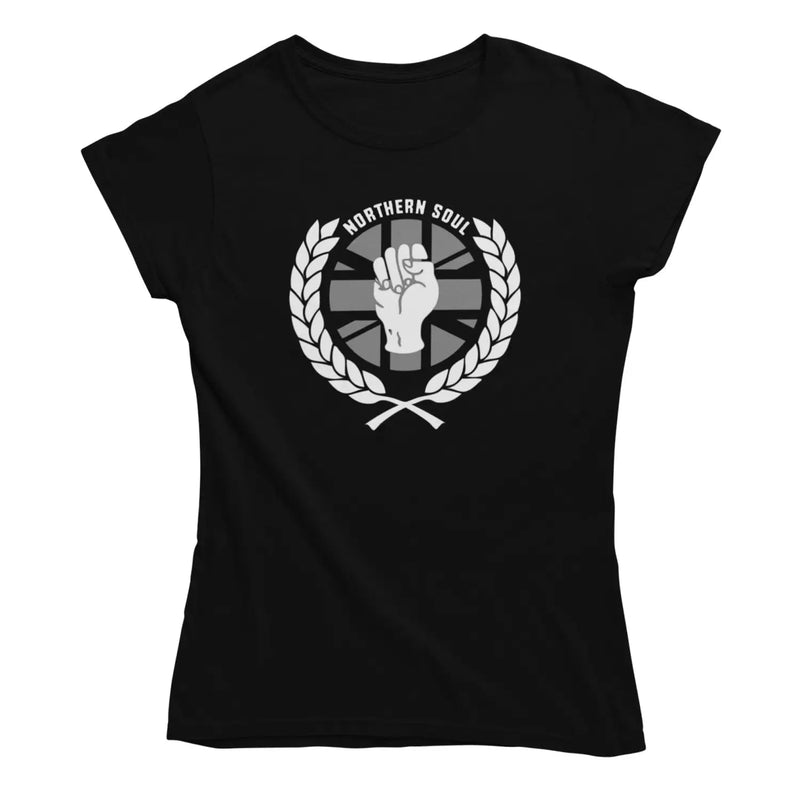 Northern Soul Laurel Leaves Women’s T-Shirt - S / Black -