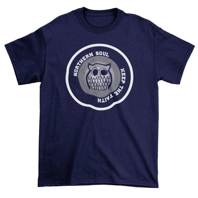 Northern Soul Night Owl Target Men's T-Shirt L / Navy
