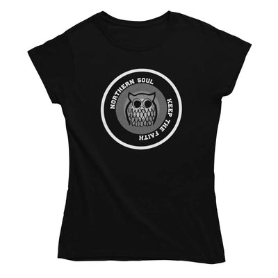 Northern Soul Night Owl Target Women’s T-Shirt - L / Black -