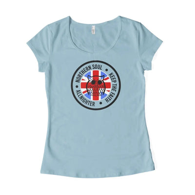 Northern Soul Night Owl Union Jack Women's T-Shirt M / Light Blue