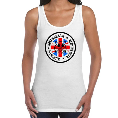 Northern Soul Night Owl Union Jack Women's Vest Tank Top S / White