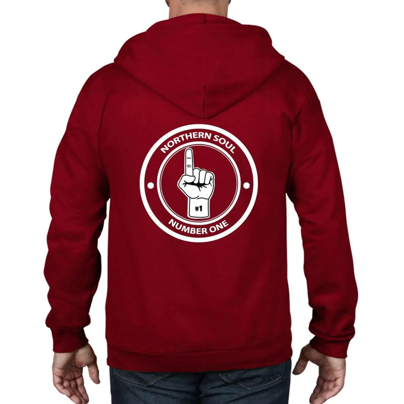 Northern Soul Number One Logo Full Zip Hoodie M / Red