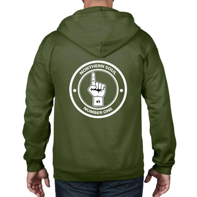 Northern Soul Number One Logo Full Zip Hoodie XXL / City Green