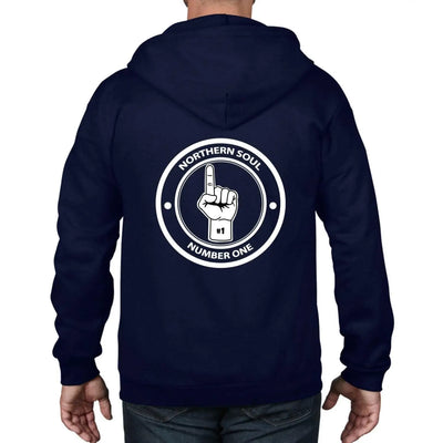 Northern Soul Number One Logo Full Zip Hoodie XXL / Navy Blue