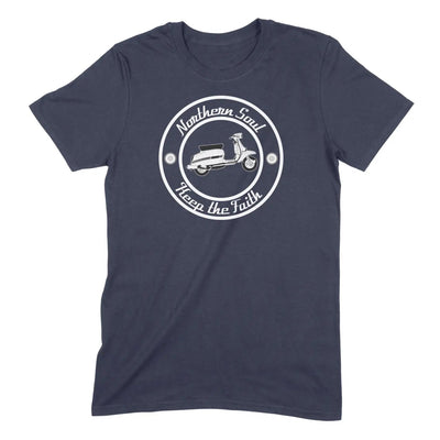 Northern Soul Scooter Black and White Logo Men's T-Shirt L / Navy
