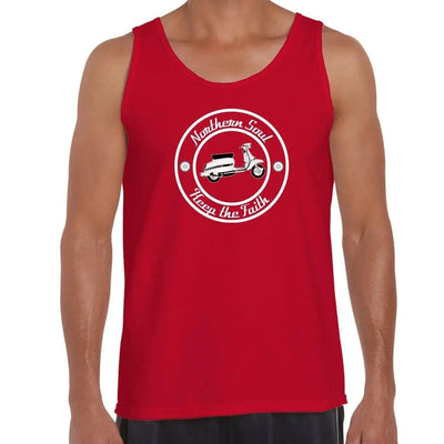 Northern Soul Scooter Black and White Logo Men's Vest Tank Top XL / Red