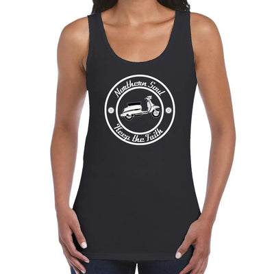 Northern Soul Scooter Black and White Logo Women's Vest Tank Top XXL / Black