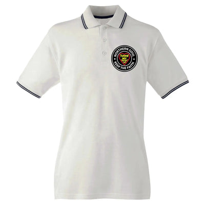 Northern Soul Turnin' My Heartbeat Up Men's Contrast Tipped Polo Shirt S / White