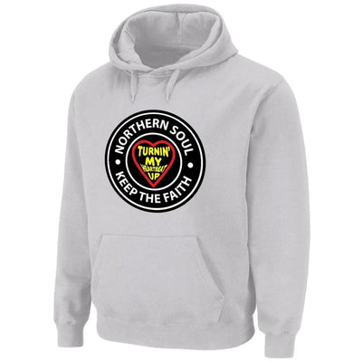 Northern Soul Turnin' My Heartbeat Up Men's Pouch Pocket Hoodie Sweatshirt XL / Grey