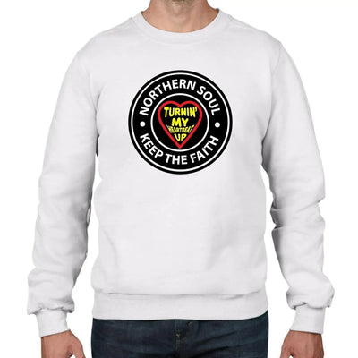 Northern Soul Turnin' My Heartbeat Up Men's Sweatshirt Jumper M / White